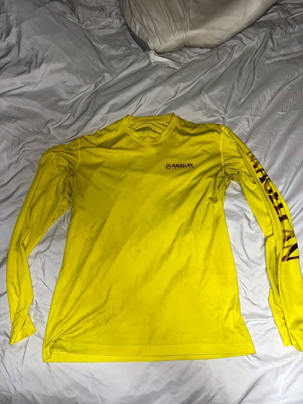 Magellan Outdoors MagWick Long Sleeve Fishing Shirt Mens L Yellow Performance